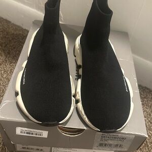Balenciaga Kids Black and White Sock Sneakers